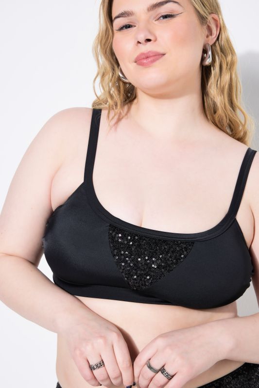 Haut de bikini avec bonnets souples, paillettes
