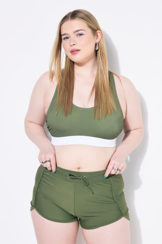 Short de bain, taille élastique et slip intégré en mesh