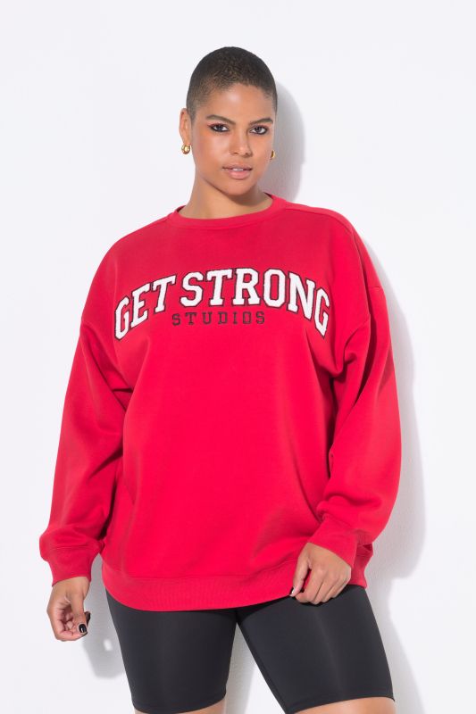 Sweat-shirt oversize, message en tissu éponge