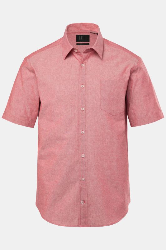 Chemise aspect lin JP 1880. Manches courtes et col Kent. Coupe Modern Fit - jusqu'au 8 XL