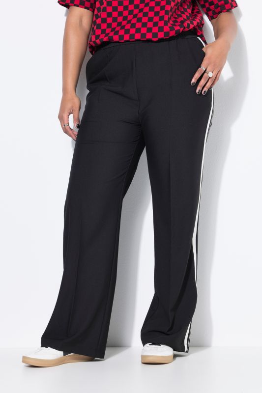 Pantalon, coupe Straight Wide Legs. Bandes fantaisies sur les côtés