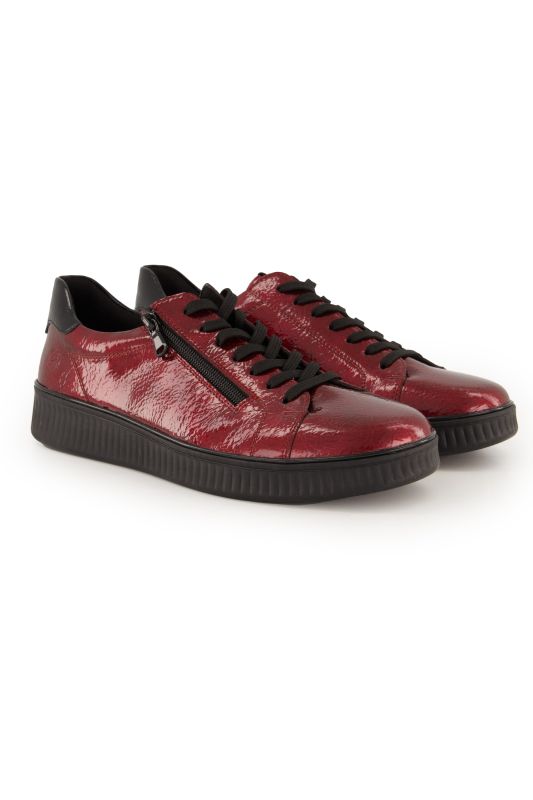 Sneakers en cuir vernis Remonte, semelle intérieure amovible - largeur G