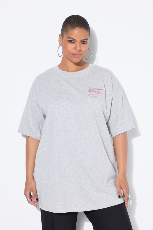 T-shirt oversize. Manches courtes. Motif avion