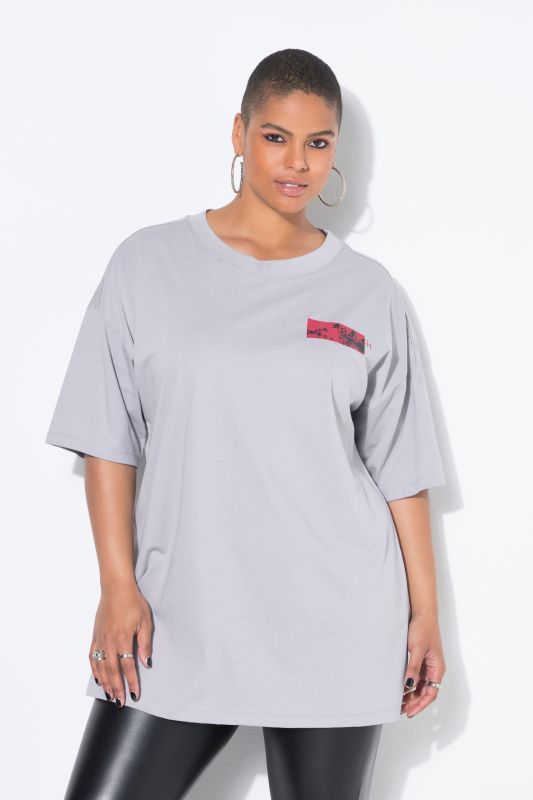 T-shirt oversize, motif palmiers. Manches courtes