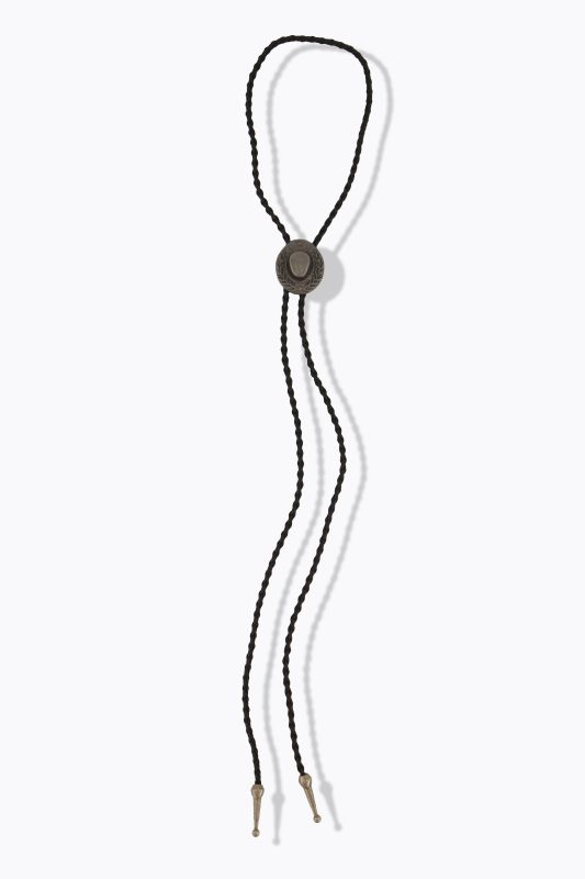 Collier en cuir, médaillon chapeau de cowboy, style western