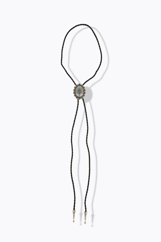 Collier en cuir, pierre fantaisie, style western