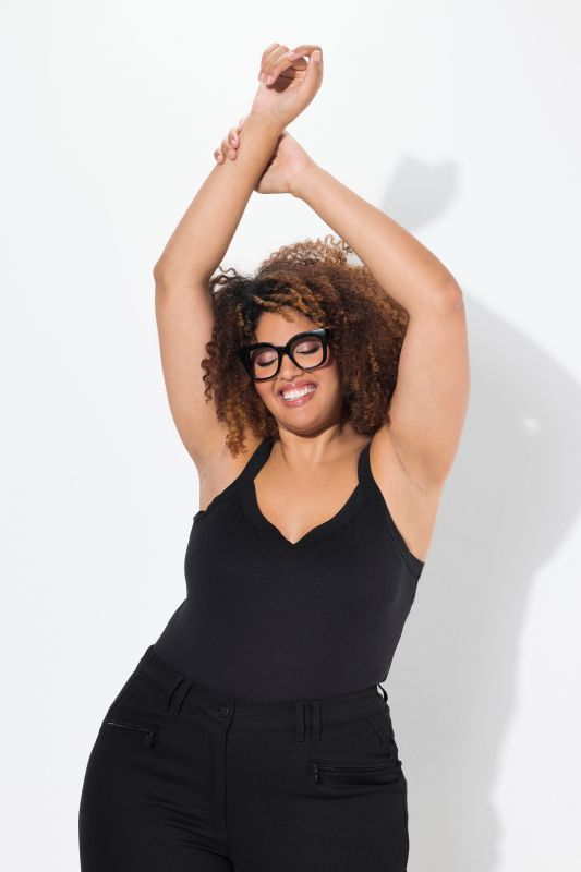 Débardeur à fines bretelles et décolleté rond, en modal mélangé