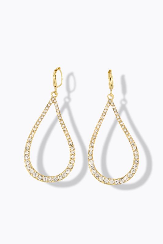 Boucles d'oreille en goutte, pierres fantaisie