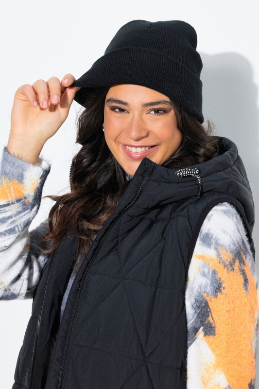 Bonnet en maille douce et confortable, large revers