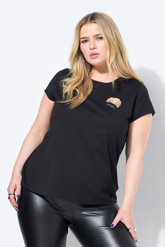 T-shirt slim avec broderie croissant