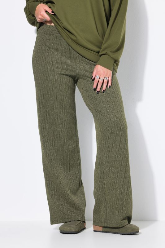 Pantalon large à taille haute, jacquard pailleté