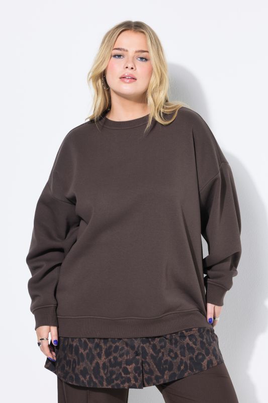Sweat-shirt oversize, base chemisier arrondie