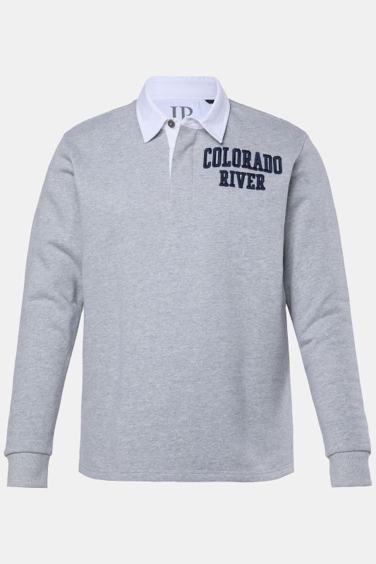 Pull de rugby JP1880, broderie 3D sur la poitrine, col contrastant, jusqu'au 8 XL