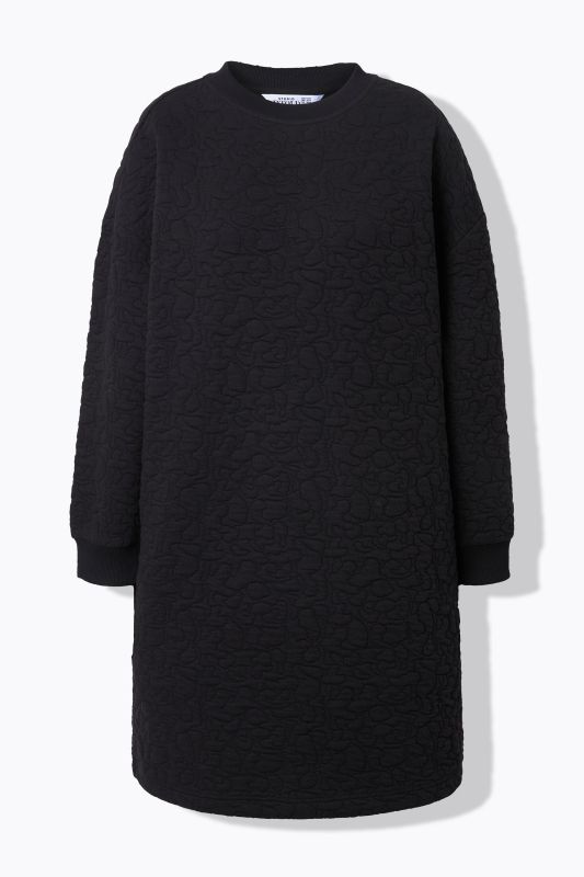 Robe mini en molleton, coupe oversize, matelassage léopard