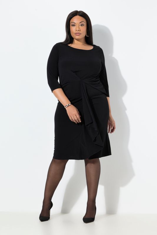 Robe midi sans manches avec drapé