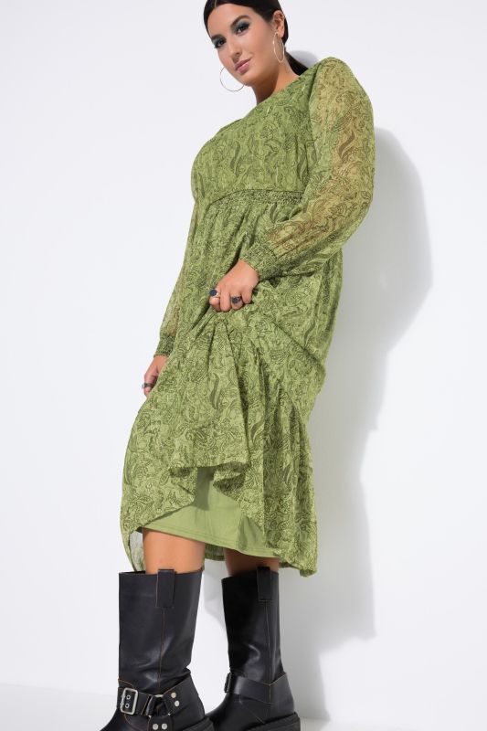 Robe midi évasée agrémentée d'un imprimé avec du fil scintillant