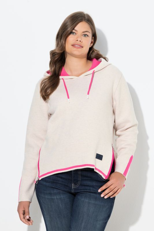 Sweat à capuche, maille double-face. Manches longues