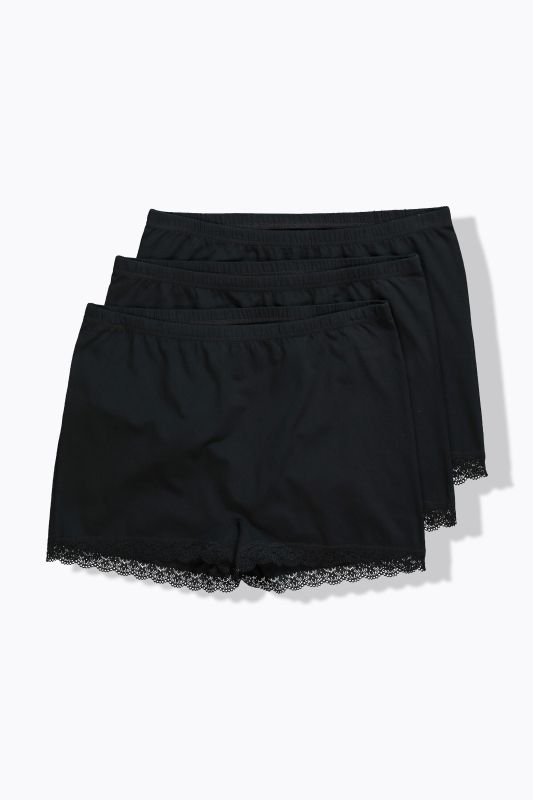 Shorties en lot de 3, liseré en dentelle