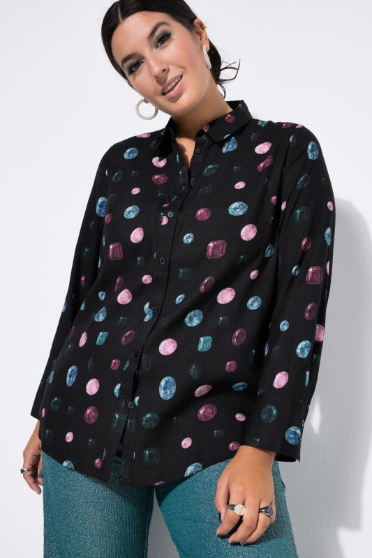 Chemisier coupe Wide Straight Shape, imprimé pierre précieuse