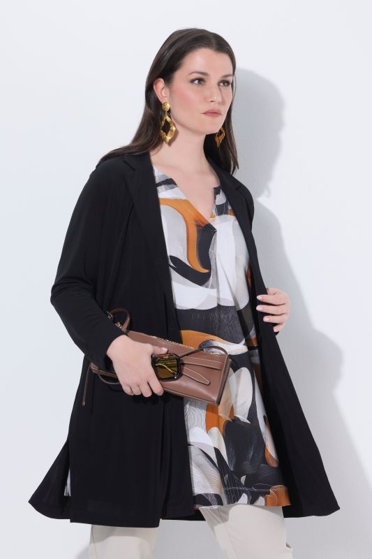 Blazer esprit blouse, col à revers et manches 3/4