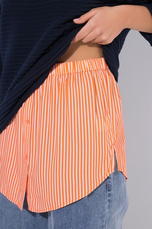 Rallonge de chemisier à rayures, boutons, coupe évasée