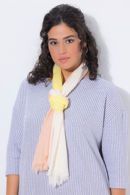 Écharpe, bords frangés et dégradé de couleurs