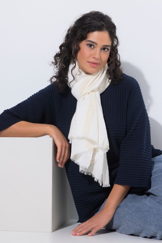 Écharpe en lin mélangé, rayures