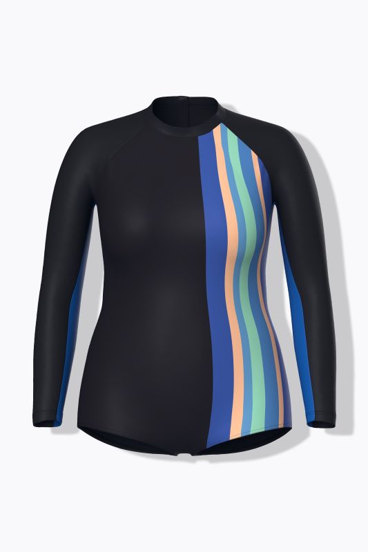 Maillot de bain avec protection solaire SPF 50+, manches longues et fermeture zippée