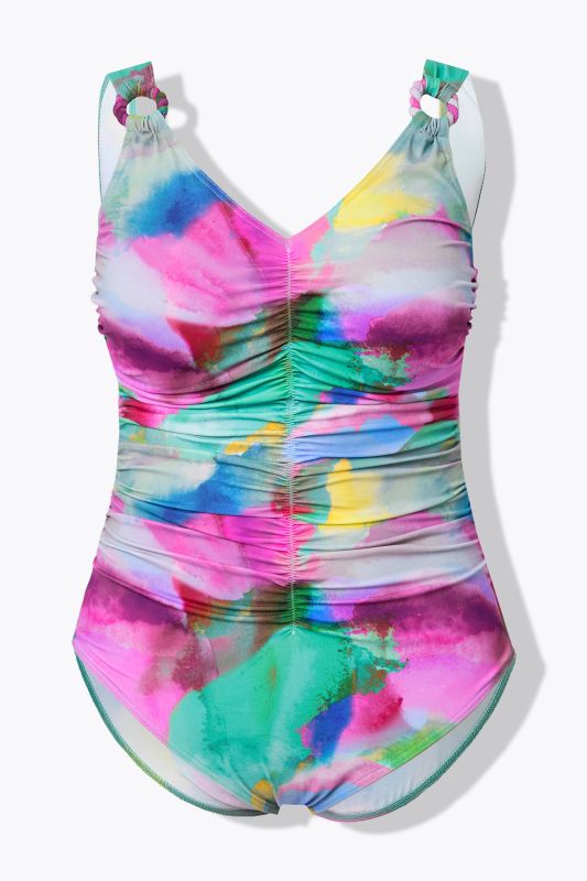 Maillot de bain avec bonnets souples, fronces et matière recyclée