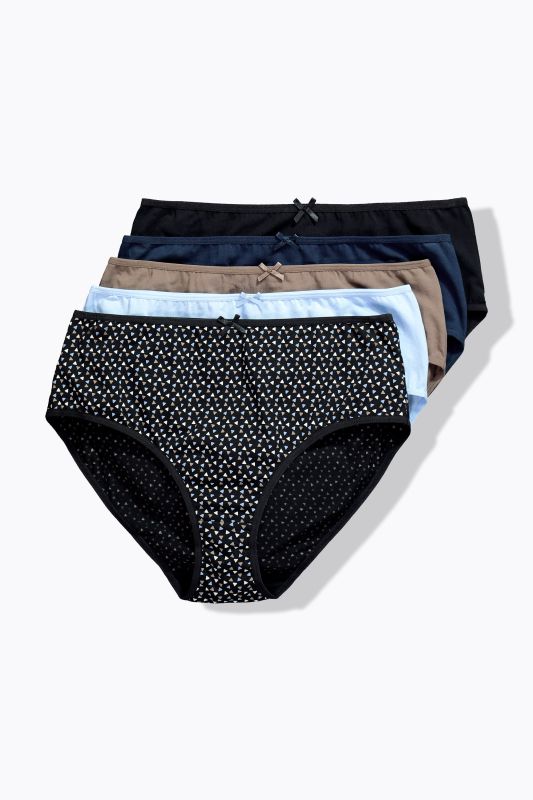 Lot de 5 culottes midi, motif/couleurs unies