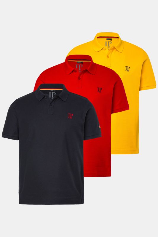 lots de 3 polos de football à manches courtes en maille piquée, col polo - jusqu'au 8 XL