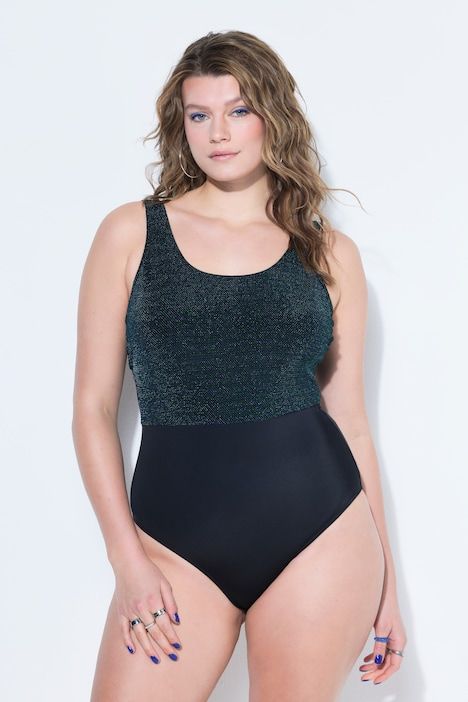 Maillot de bain, bonnets souples, effet pailleté