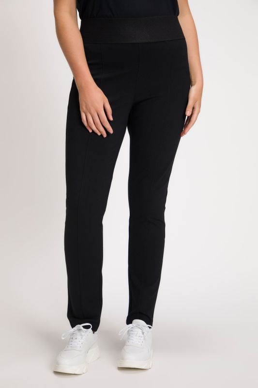 Pantalon Sienna, jambe slim et taille élastique, en tissu point de Rome