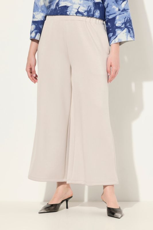 Jupe-culotte large en jersey, ceinture élastique et longueur au mollet