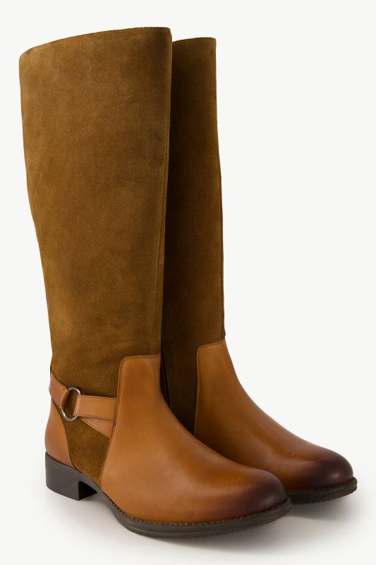 Bottes en cuir, semelle de propreté amovible - tige XXL et largeur H