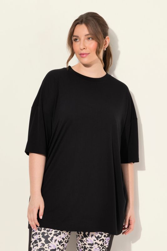 T-shirt oversize antibactérien, col rond et manches courtes