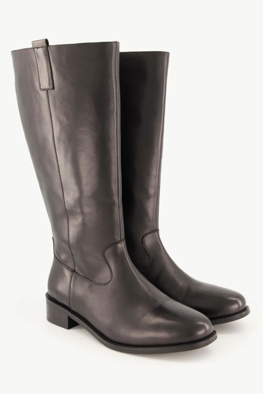 Bottes en cuir tige XL, fermeture zippée - largeur H