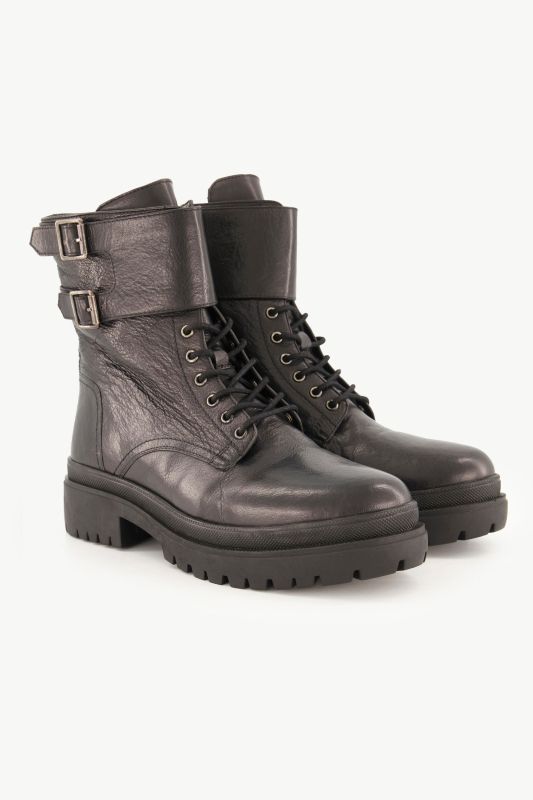 Bottines en cuir avec laçage, largeur H