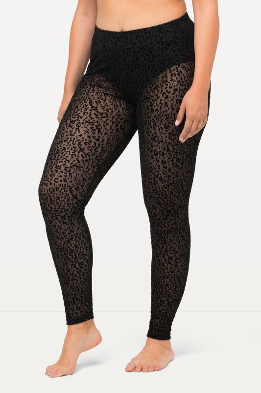 Legging en mesh à motif léopard