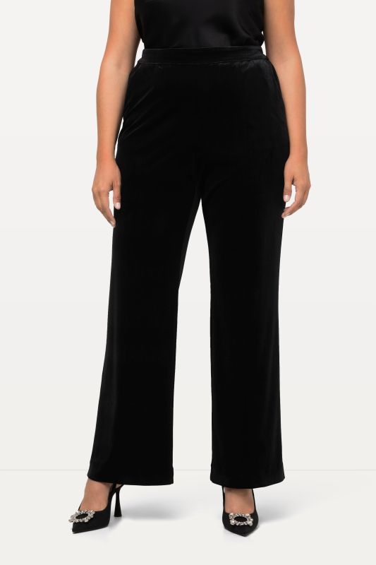 Pantalon de tailleur en velours, coupe évasée, ceinture confortable