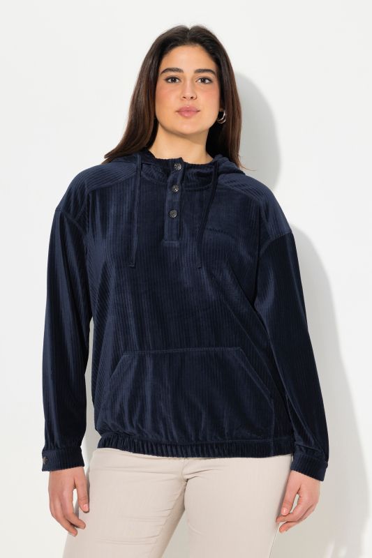 Sweat-shirt à capuche et manches longues, coupe oversize, bordure élastique