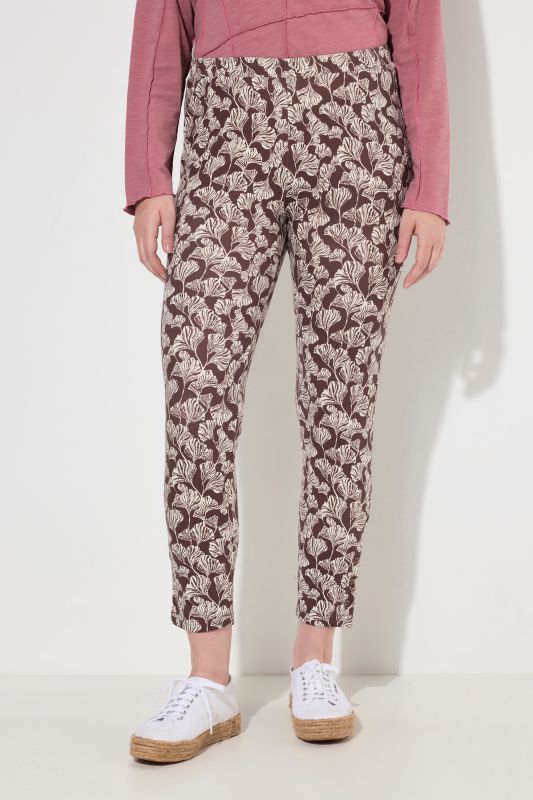 Legging en coton bio, motif feuilles et boutons fantaisie