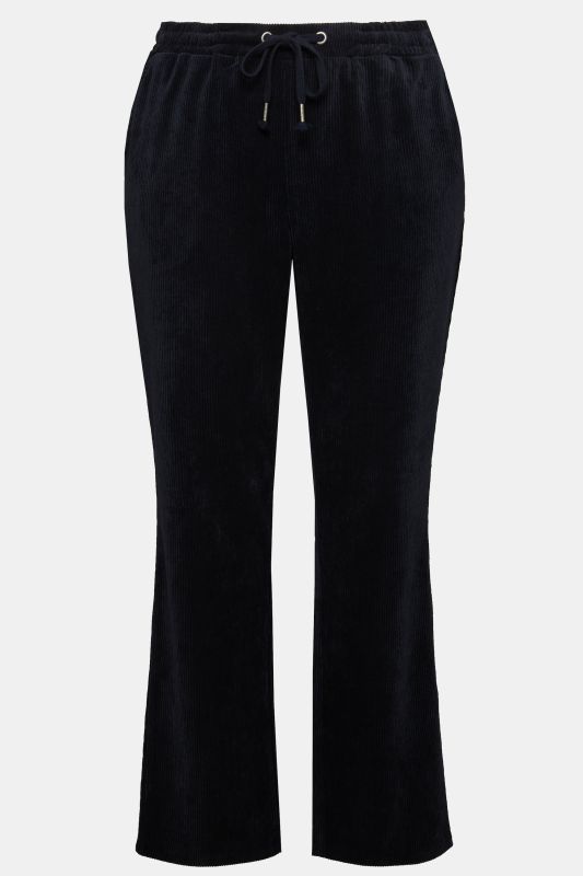 Pantalon en velours côtelé Ruby, matière extensible, taille élastique et cordon de serrage