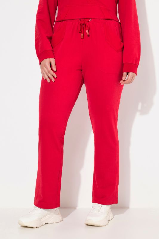 Pantalon en molleton Ruby, jambe droite, ceinture élastique et cordon de serrage