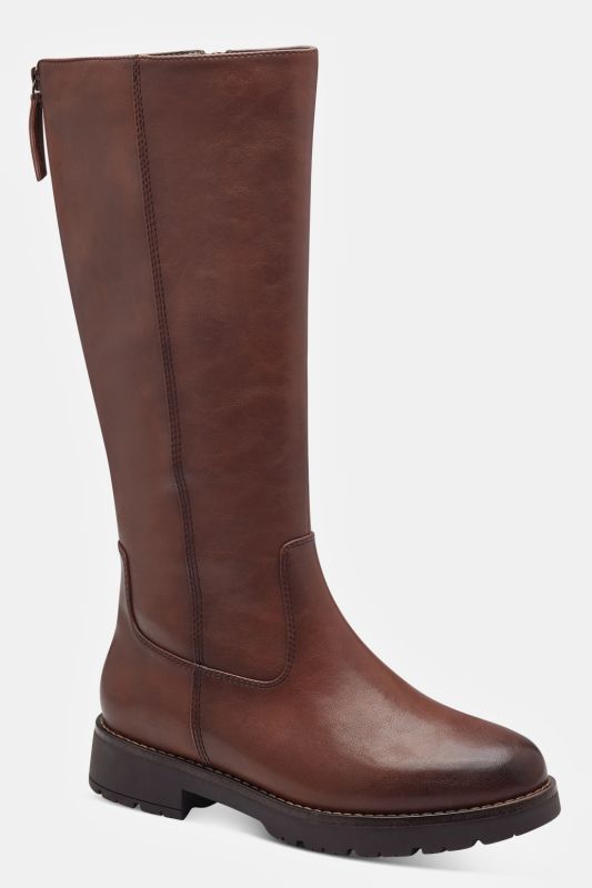 Bottes en cuir végane Jana Softline, fermeture zippée - largeur H