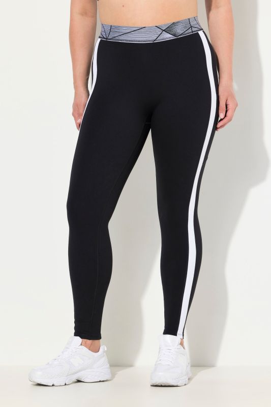 Legging avec poches, taille haute, bandes le long de la jambe, ceinture élastique