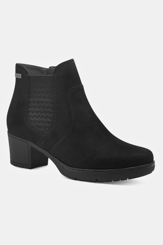 Bottines en cuir végane Jana Shoes, empiècements élastiques - largeur H