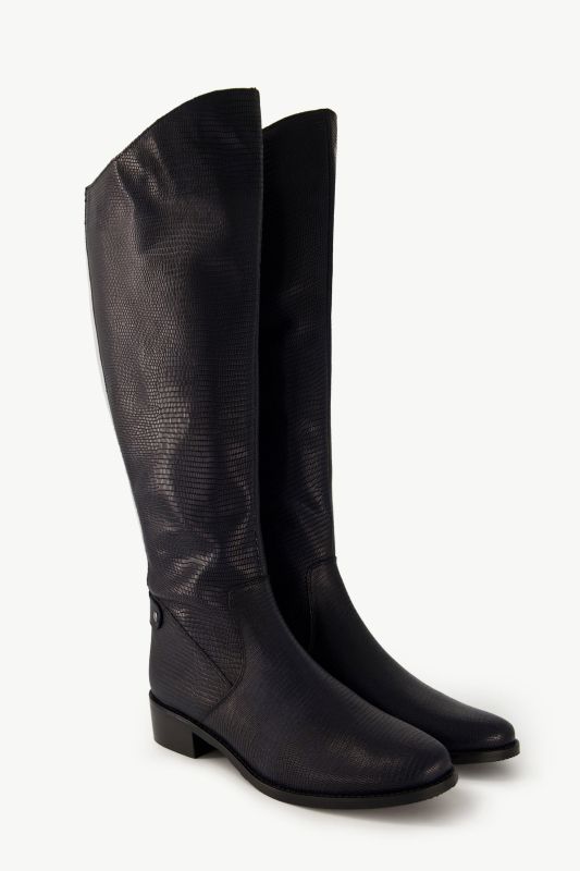 Bottes en cuir tige XL et impression python - largeur H