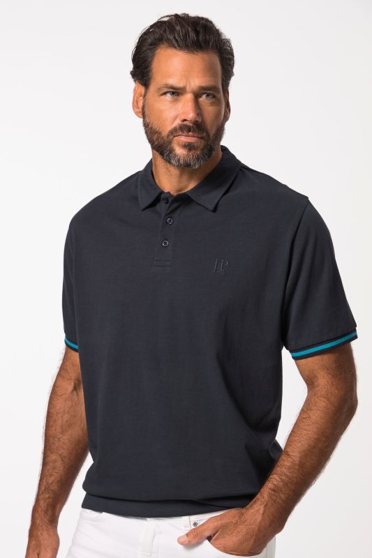 Polo coupe ventre confort en jersey. Rayures sur les manches- du XXL au 10XL