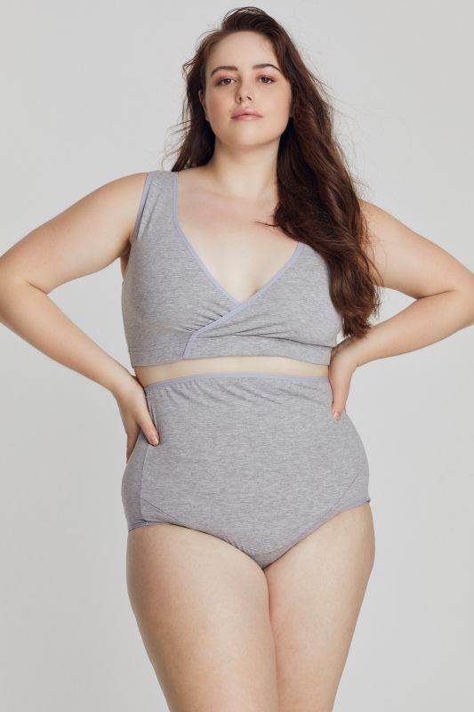 Culotte taille haute Bellieva en coton bio certifié GOTS, avec empiècement sur le ventre